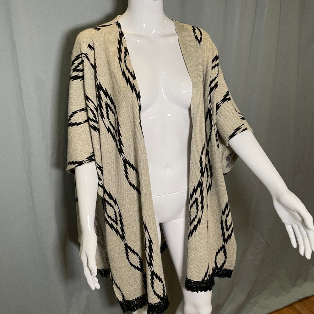 Knit Kimono Poncho Cardigan Wrap